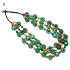 Woven Vintage Bohemian Ethnic Long Necklace Coconut Shell Pendant Multi-layered