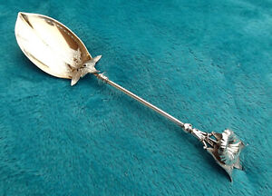 Morning Glory by Gorham 9 1/4" Sterling serving spoon gold vermeil bowl no mono