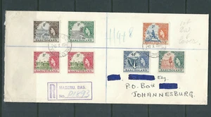 BASUTOLAND 1954 QEII 7 stamps on REGISTERED FDC from MASERU to JOHANNESBURG - Picture 1 of 1