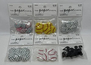 The Paper Studio Baseball, Music Notes, Easter Eggs, approx 1" Lot Of 6= 40pcs - Picture 1 of 11
