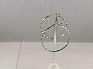 PENDIENTES DE ARO DE PLATA ESTERLINA 0,925 CORTE DIAMANTE - Imagen 1 de 7