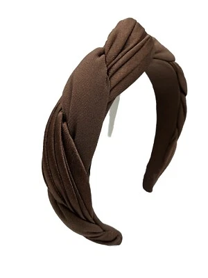 Diadema acolchada con nudo retorcido marrón Alexandre De Paris Foto 1 de 3