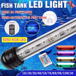 Aquarium Fish Tank Pond 5050 RGB LED Strip Lights Bar Lamp Submersible Lights UK - Picture 1 of 19