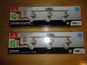 Globe Electric Theodore Collection LED 3- Brushed Steel Track Lights