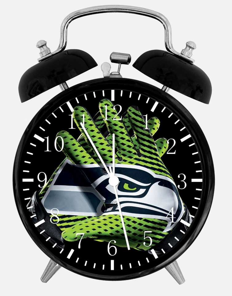 Seattle Seahawks Alarm Desk Clock 3.75" Home or Office Decor E478 Nice For Gift - Image 1 of 1