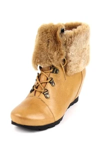 Botas al tobillo Gentle Souls Barnesicle LE Cuero de Piel con Cuña con Cordones - Imagen 1 de 7