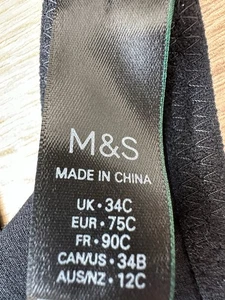 Ladies Black Padded M & S Bra Size 34 C - Bild 1 von 4