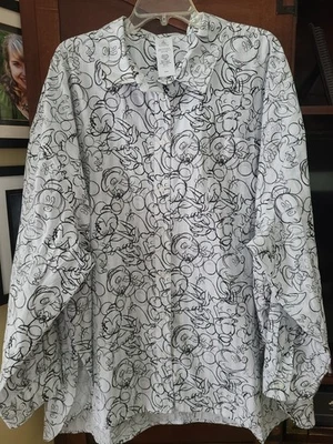 迪士尼淡蓝色条纹米妮米奇素描印花衬衫 3X 适合 5X? — 第 1/4 张图片