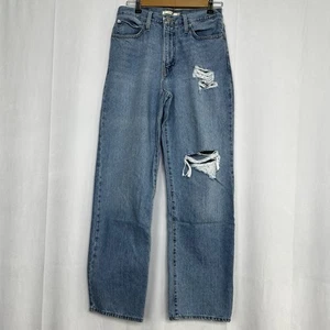 Jeans Levi's '94 larghi gamba dritta effetto invecchiato donna vita alta W28 lavaggio leggero - Foto 1 di 13