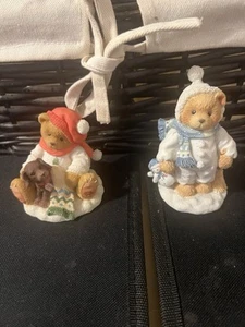 Cherished Teddies Christmas Figurines with Scarves - Picture 1 of 10