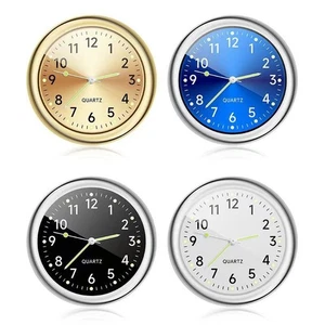 Pocket Small Mini Luminous Quartz Analog Watch Stick-On Clock For Car Boat Bike - Picture 1 of 11
