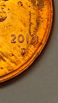 Lincoln Shield Cent Mint Error 2013 D Double  3 D.... - Image 1 of 3