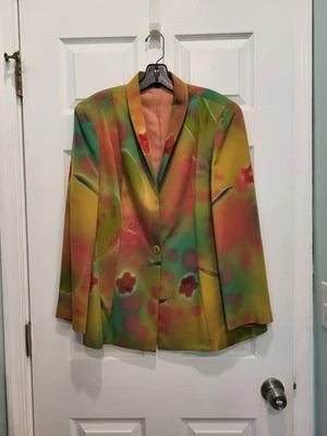 Chaqueta Sumi pintada con pincel, única en su tipo, detrás de los ojos azules, por Denise Karbassi Foto 1 de 2