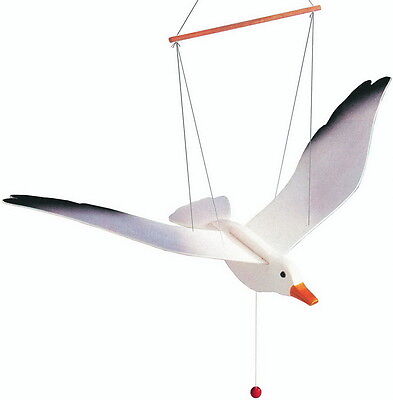 Wooden Toy Hanging Flying Flapping Seagull Parrot Eagle Nursery Baby Mobile • 32.99£