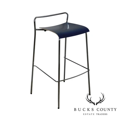 Antti Kotilainen Chrome Frame Blue Seat Piiroinen Bar Stool Cover