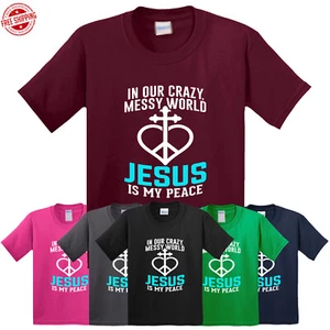Jesus Is My Faith Kid's Religious T-Shirt Bible Christianity USA Funny Gift Tee - Picture 1 of 13