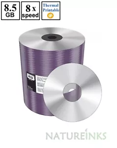 100 Mediarange Shiny Silver Dual Layer DVD+R DL Double 8x Blank Discs 8.5GB - Picture 1 of 2