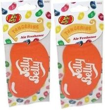 2 x Jelly Belly Bean 2D Ambientador de aire naranja mandarina colgando de cartón