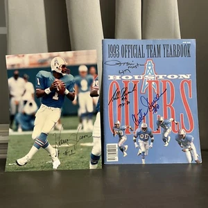 Houston Oilers 1993 signed yearbook, Warren Moon Autographed Photo 8x10 - Picture 1 of 12