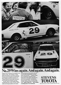 1973 Toyota Celica ST "No. 29 Wins Again" Original Racing Ad - Picture 1 of 1