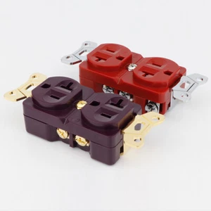 Pure Copper US AC Hi-end Power Receptacles Wall Duplex Distributor Socket Outlet - Picture 1 of 23