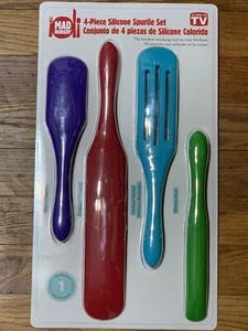 Mad Hungry Silicone Spurtles 4 PC Kitchen Utensil Cooking Spoon Set By Kalorik - Picture 1 of 2