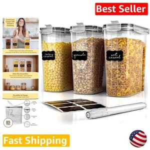 3-Piece Airtight Cereal Container Set - Reusable Bins for Fresh Kitchen Pantries - Picture 1 of 11