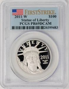 2011-W $100 American Platinum Eagle Freiheitsstatue First Strike PR69DCAM PCGS - Bild 1 von 4