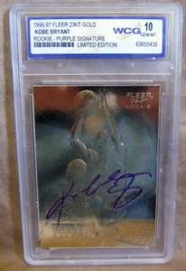 Kobe Bryant RC 1996 Fleer 23Kt Gold Purple Auto Rookie#14548/15000 WCCG10!LAKERS - Picture 1 of 2