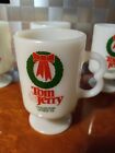 Tom & Jerry Drinks Footed Mug Milk Glass 1979 Collector Series Cup Christmas 
