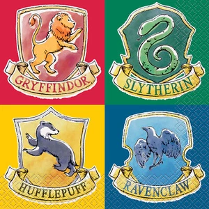 Harry Potter Party Napkins Hogwarts Birthday Party Paper Serviettes x 16 - Picture 1 of 2