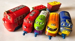 Lotto action figure Chuggington treno pressofuso veicolo metallo auto push lungo 5 pezzi - Foto 1 di 8