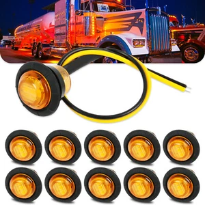 10x 3/4" LED Clearance Side Marker Light Amber Light For Truck Pickup UTV ATV RV - Picture 1 of 15