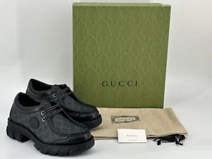 Neu Original GUCCI Herren Interlocking Lace -Up-674367-Gr-UK-11/ EU-45 / US-12. - Picture 1 of 12