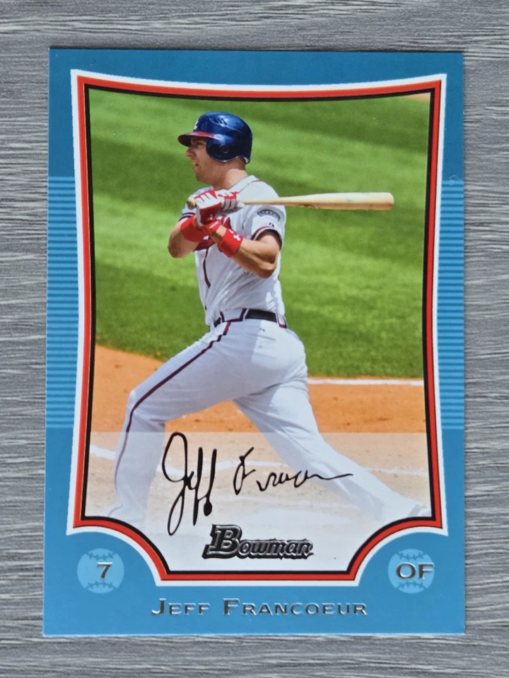 JEFF FRANCOEUR /500 BLUE PARALLEL 2009 BOWMAN BRAVES - Image 1 of 2