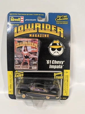 2003 Revell Lowrider Magazine Issue #145 '61 Chevy Impala Black 1:64 Diecast New - Image 1 of 4
