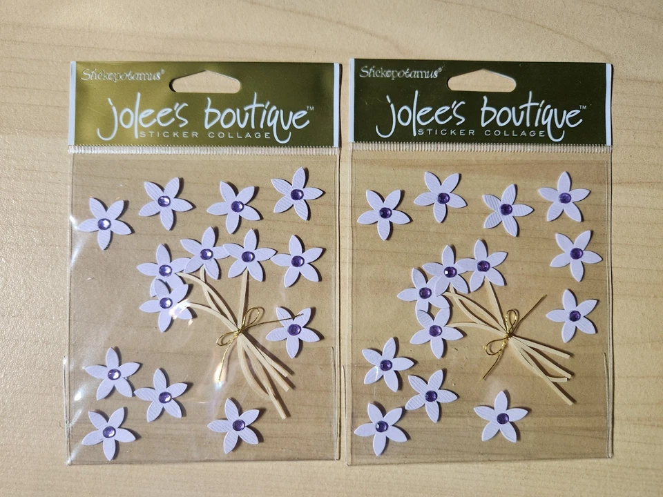Jolee's Boutique Violet Jeweled Flowers 3d Dimensional Stickers Cute W Blings