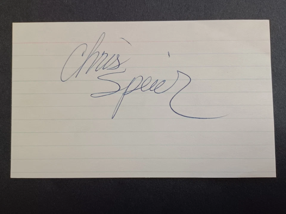 Tarjeta índice firmada por Chris Speier - Exposiciones, Gigantes, Cardenales, Mellizos, Cachorros - B Foto 1 de 1