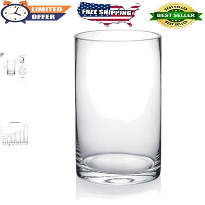 Impresionante jarrón cilíndrico transparente de 3,15" de ancho x 5" de alto - perfecto para arreglos florales Foto 1 de 4