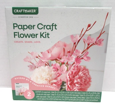 NEW CraftMaker Paper Craft Flowers Kit  Book & materials for 4 Designs - Image 1 of 3
