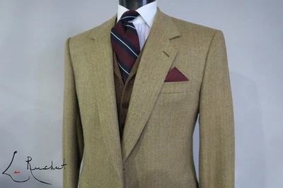 Brioni Estilo Romano Italia Pesado Espiga Tweed Lana Cachemira Abrigo Deportivo 44 R Foto 1 de 4