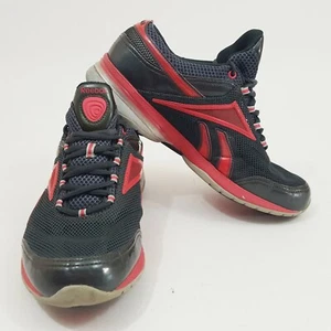 Reebok Womens Easy Tone Athletic Walking Sneakers Shoes 8 Grey Charcoal Pink - Picture 1 of 12