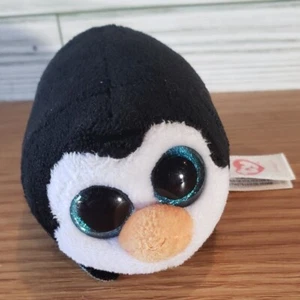 2016 TY Beanie Babies Pucker Pinguino Glitter Occhi 3,5" Pulitore Schermo Peluche M4 - Foto 1 di 14