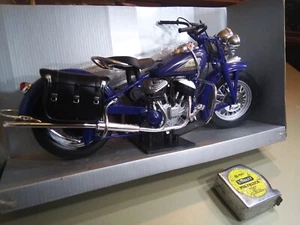 1:6 Indian Chief Motorcycle Flathead Twin diecast and Blue plastic Newray BIG ! - Picture 1 of 21