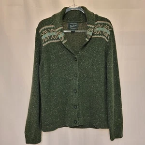 Woolrich Spruce Heather Fleck Shawl Collar Button Front Cardigan Sweater Sz XL - Picture 1 of 6