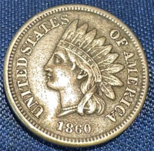 1860 Indian Head Cent Semi-Key Date | Pointed Bust | Circulated | Free Shipping - Picture 1 of 4