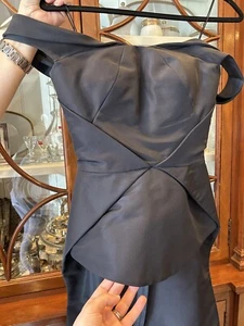 Zac Posen Black Off Shoulder Hi-Low Top - Picture 1 of 7