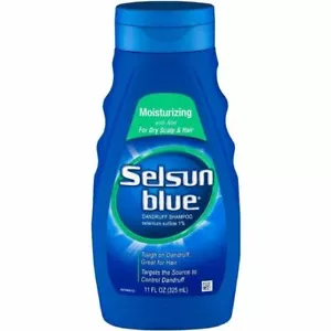 Selsun Blue Moisturizing Dandruff Shampoo Dry Scalp & Hair Aloe 11oz Pack of 2 - Picture 1 of 7