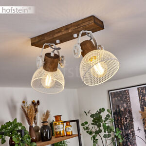 Vintage Holz Wohn Schlaf Zimmer Leuchte Decken Lampe Flur Strahler Lichteffekt 