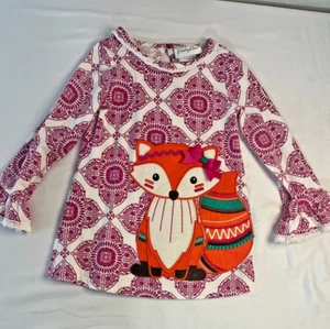 Emily Rose Girls Size 4 Dress Tunic Top Fox with Bow - Picture 1 of 4